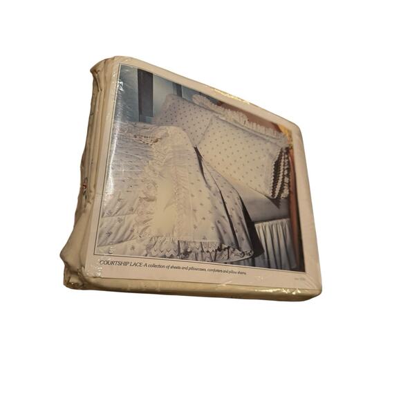 Vintage St Marys Luxury Percale Courtship Lace Full Sheet Set 4 Pc Floral Design - Picture 2 of 6